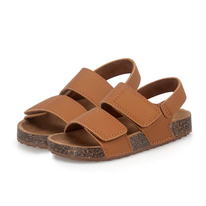 totes® Kids Double Buckle Sandal With Back Strap Tan Extra Image 1